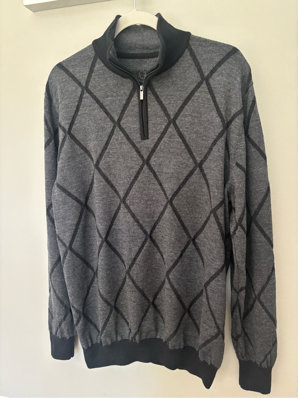 Bugatchi 100% Merino Wool Quarter Zip Sweater / XL